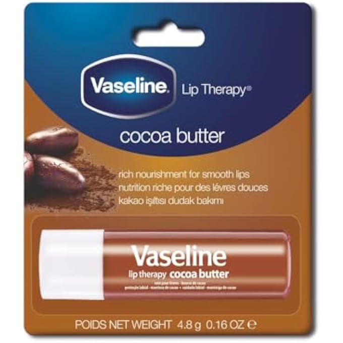 Vaseline LIP THERAPY COCOA BUTTER LIP BALM STICK, UP TO 48-HR LASTING MOISTURIZATION, 4.8G - Image 1